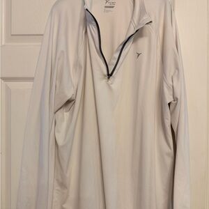 Old Navy Active White Quarter-Zip Pullover with Thumb Holes 3X